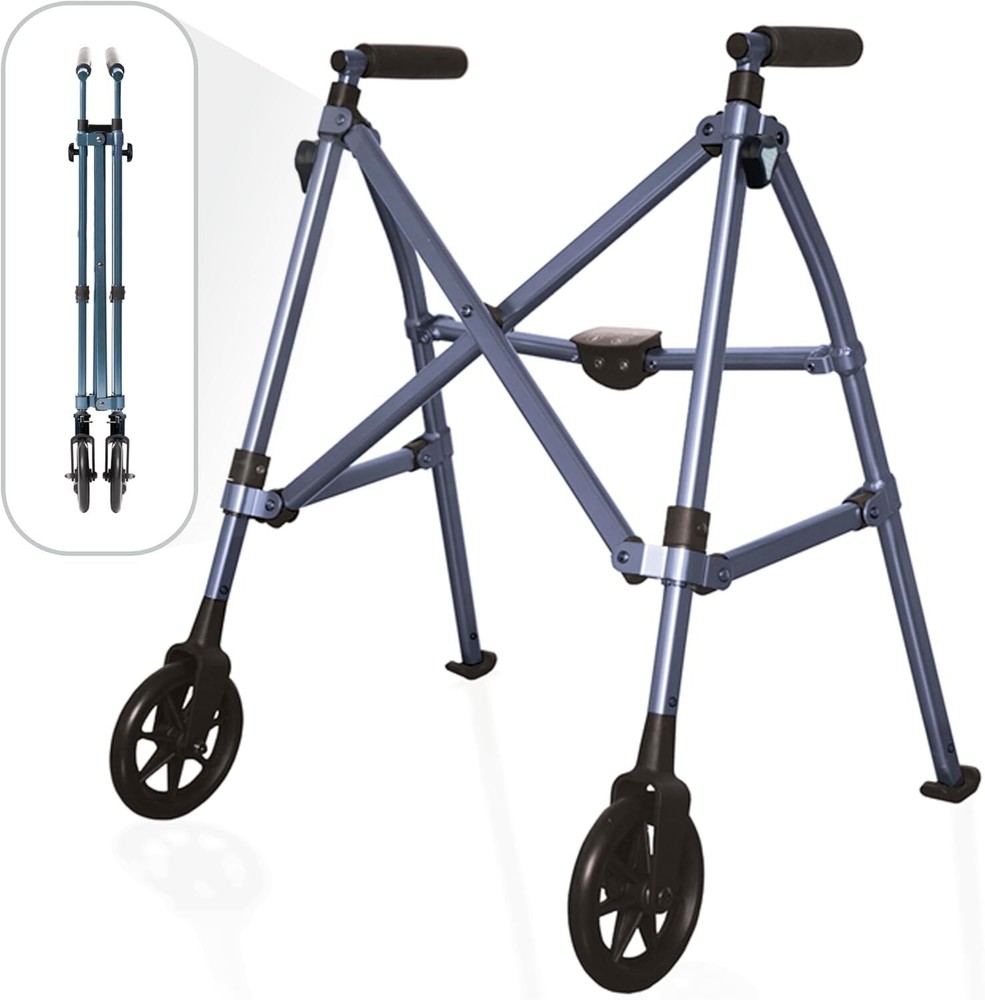 Stander Wonder Walker Short – Lightweight Foldable Walker, Cobalt Blue