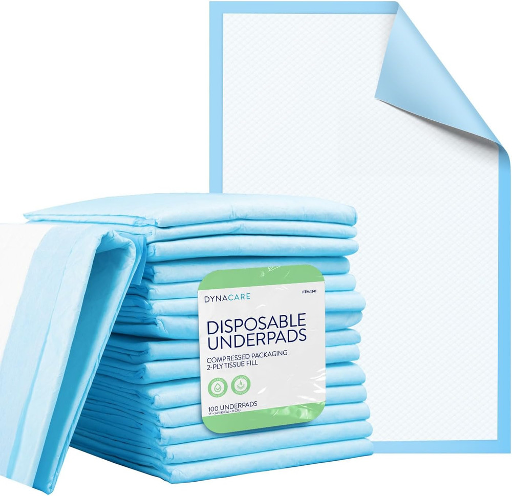 Disposable Underpad, 17″ X 24″, 22G, 100 Count, Medical-Grade Incontinence Bed P