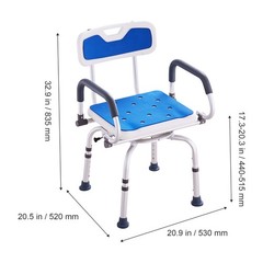 VEVOR Shower Chair 360° Swivel Bathtub Shower Seat with Pivoting Arms 400LBS