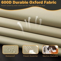 Sqodok Patio Cushion Covers 22×20 inch, 22″x20″x4″-4 PACK-COVER ONLY, Tan