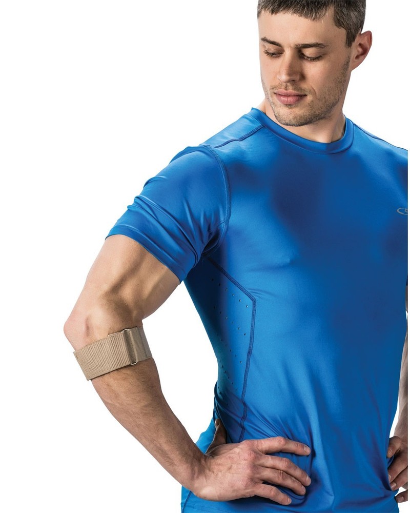 Swede-O Elastic Adjustable Tennis/Golf Elbow Strap Compression Support Beige 2″