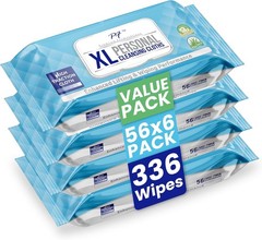 XL Disposable Wash Cloths, 4 Packs x 56 Wipes, 224 Wipes Total, Thick