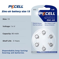 Hearing Aid Batteries 1.4V A10 A13 A312 Zinc-air Battery PKCELL Lot