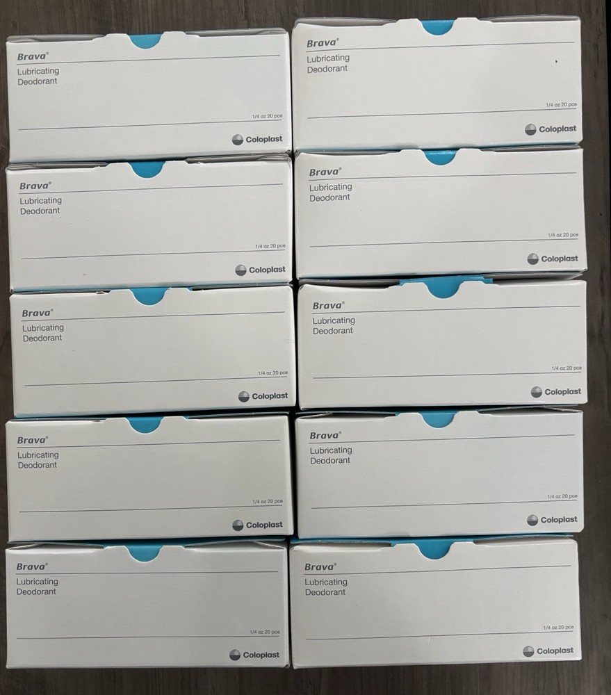 Lot Of 10 Coloplast Brava Lubricating Deodorant Travel Packs 12060 Exp 2026 & 27
