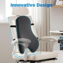 Memory Foam Lumbar Support Pillow for Car, Full Back Support Pain Relief Cushion