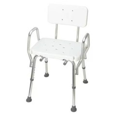 Dmi Backrest Tub and Shower Seat, 19″ L, Aluminum, Plastic, Textured