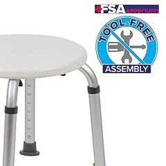 Hercules Series Aluminum Bath and Shower Chair with Adjustable Height, Anti-Slip
