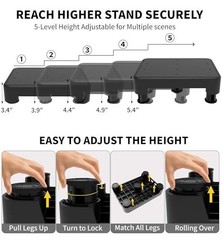 LIFTOZA 5-Level Adjustable Step Stool, 700 LBS Capacity Safety Bed Step for Seni