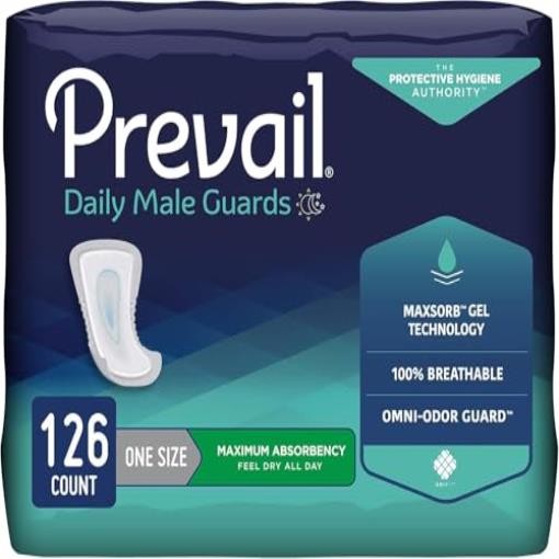 Prevail Daily Male Guards Maximum Absorbency 126 Count
