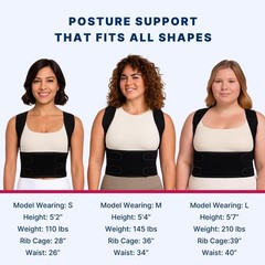 Posture Corrector Shoulder Straightener Adjustable Support- Medium- New Open Box