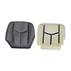 Driver Side Bottom Replacement Seat Cover Black & Foam Cushion Black 132