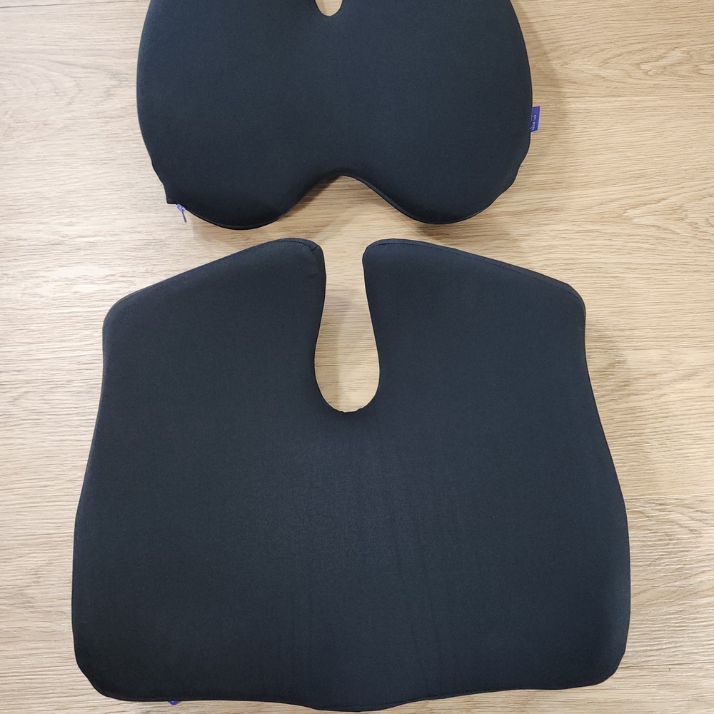 CUSHION LAB Pressure Relief Seat Cushion / Back Relief Lumbar Pillow Black
