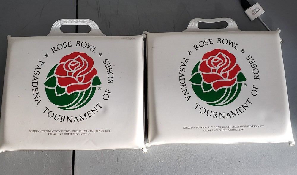 2 Vintage Rose Bowl tournament of roses seat cushions