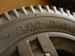 PAIR Of Gray Painted Quantum Main Drive Wheels/Tires PR1MO 3.00-8