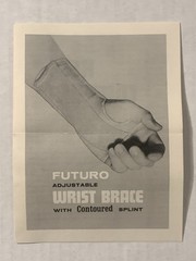 Vintage 1960s Futuro Adjustable Wrist Brace Left Hand Small Contoured Splint 33L