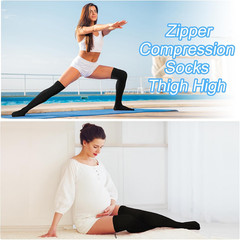 Thigh High Zipper Compression Socks 20-30 Mmhg Zipper Compression Stockings Thig