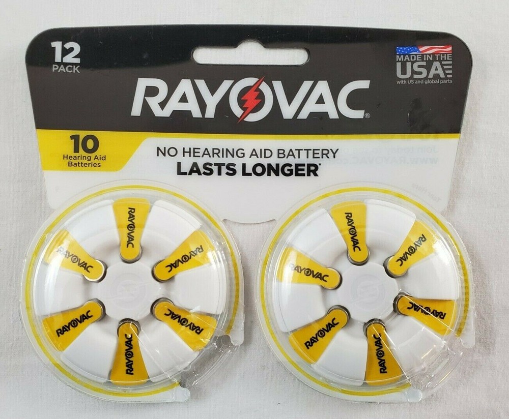 Hearing Aid Batteries Size 10 Zinc Air 12 Pack Rayovac Exp 9-2022 -004