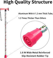 Walking Cane for Seniors, Lightweight Aluminum, Foldable, Adjustable Height, Non