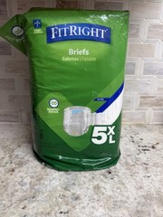 FitRight Ultra Easy Flex Stretch Incontinence Unisex Adult Briefs, 5XL, 8-Pack