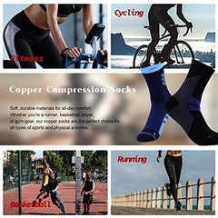 Copper Yarn Compression Socks Reduce Swelling Improve 6-10 Multicolor-4pairs