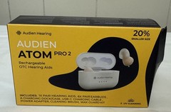 Audien ATOM PRO 2 Wireless Rechargeable OTC Hearing Aid. Used But Good Condition