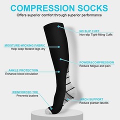 1-20Pairs Copper Compression Socks 20-30mmHg Graduated Support Mens Womens S-XL