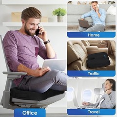 Multi-Use Memory Foam Seat Cushion for Office, Car, Wheelchair – Adjusts to You