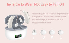 New BTE invisible hearing aid, 6 volume levels, 2 noise reduction modes