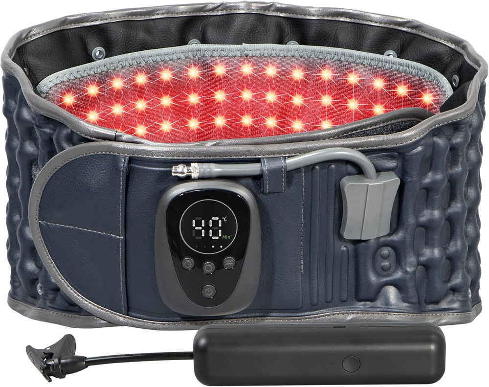 Red Light Heating Decompression Belt with Electric Pump for Lower Back Pain, Cor