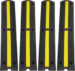 Heavy Duty Rubber Cable Protector Ramp 4 Pack 1 Channel for Indoor Outdoor Use