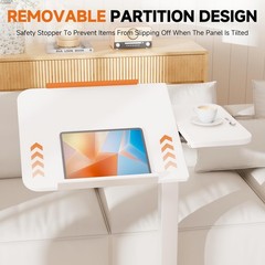 Overbed Bedside Table with Wheels,Tiltable Hospital Bed Table Over The Bed, P…