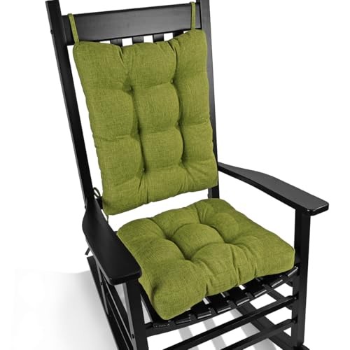 Chair Cushion Set for Rocking Chair, Back Pillow & Seat Cushion Grass Green