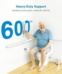 Grab Bar Bundle for ADA Compliance Stainless Steel 1.5″ Diameter 3-Piece White
