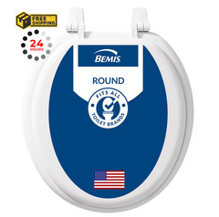 Bemis 400TTA Economy Durable Wood Toilet Seat, Made in USA, ROUND, White