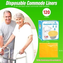 Commode Liners for Bedside Portable Toilet Chair Bucket 120 Count Lavender Sc…