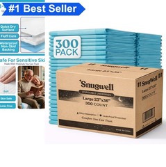Underpads 23×36 Inch 300 Count Human-Grade Blue Disposable Bed Pads Incontinence
