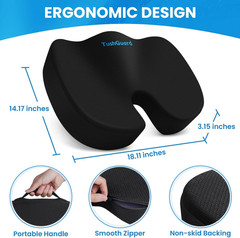 Memory Foam Seat Cushion Coccyx Sciatica Relief Office Car Chair Pad