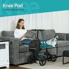 ZENART Foldable Knee Walker, Deluxe Medical Scooter for Foot In Black