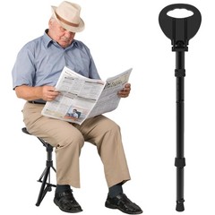 Cane with Seat Portable Walking Stick Folding Chair Lightweight Aluminum Mobi…