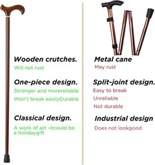 Handmade Wooden Walking Cane for Men and Women Ergonomic Wood Cane