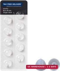 Hearing Aid Domes for Oticon MiniFit Single Vent Bass Domes: 2 Packs (8mm)