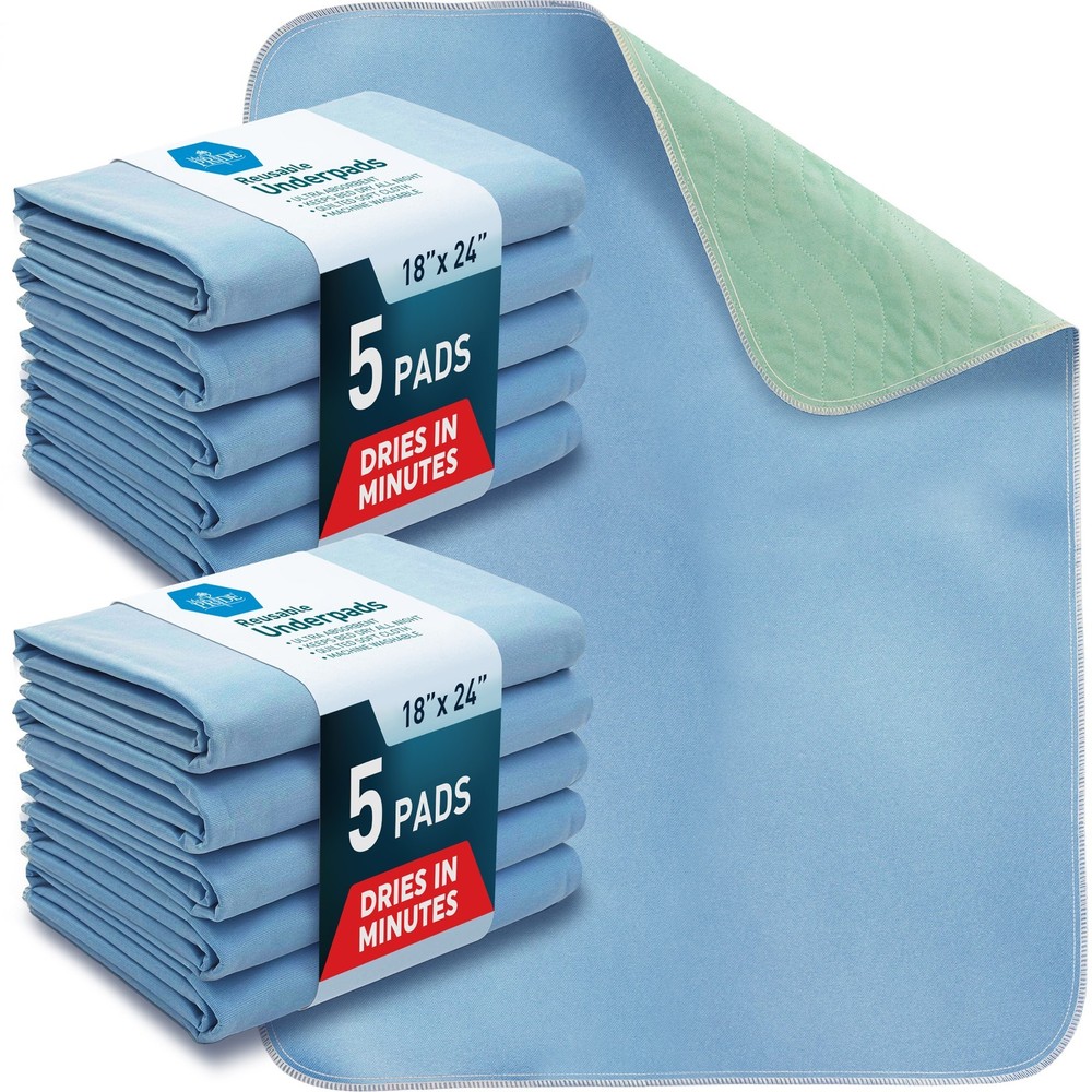 MED PRIDE Reusable Underpads 18×24 Washable Leakproof Incontinence Bed Pads 10ct