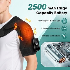 Electric Heated Vibration Shoulder Massager Brace Rotator Cuff Joint Pain Relief