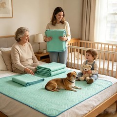 Washable Incontinence Bed Pads 34″x36″ (2 Pack) – Heavy Absorbency, Waterproof,