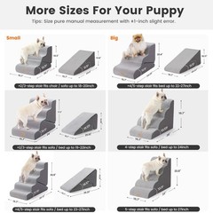 Gardner Pet Dog Stairs For Small Dogs 16.5 H 2 In 1 Transformable 3-Step Pet