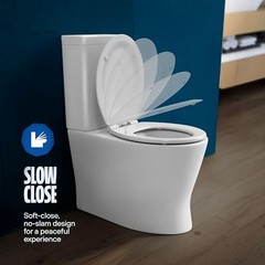 HIGHCRAFT Premium Round Toilet Seat with Slow-Close Design & Round, White