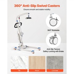 Uimoso Electric Folding Patient Lift with U-Shaped Sling for Easy Transfers