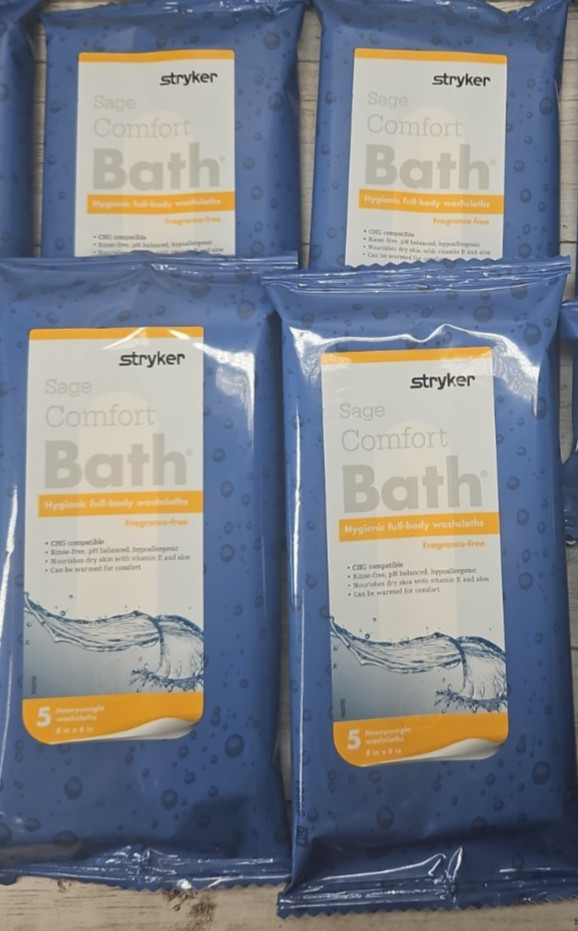 Stryker Sage Comfort Bath Full-Body Cleansing Washcloths, Heavyweight 4 packs-5