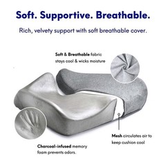 Cushion Lab Pressure Relief Seat Cushion Sitting, Extra-Dense Memory Foam, Black