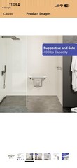 Stardrix 18″ x 16″ White Folding Shower Seat Bench Wall Mount Foldable Bathroom